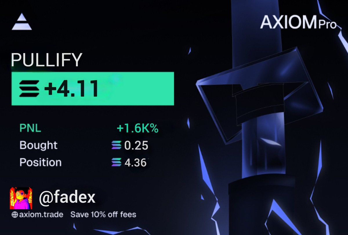 FADEx_Crypto's tweet photo. From 0.25 $SOL TO 4.25 $SOL by
#pullify https://t.co/0iTZCziHW1