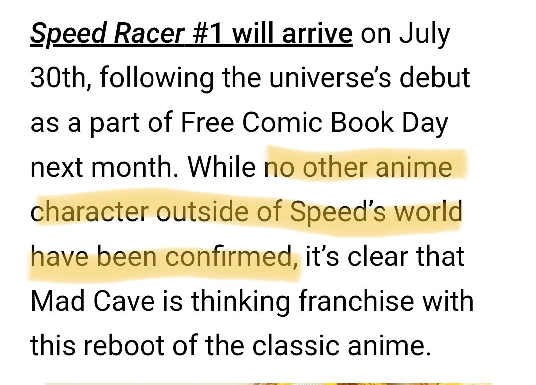 romesnerd's tweet photo. @EVComedy @ComicBook can you explain how this article isn't clickbait? #SpeedRacer https://t.co/5kqZdj0bK2
