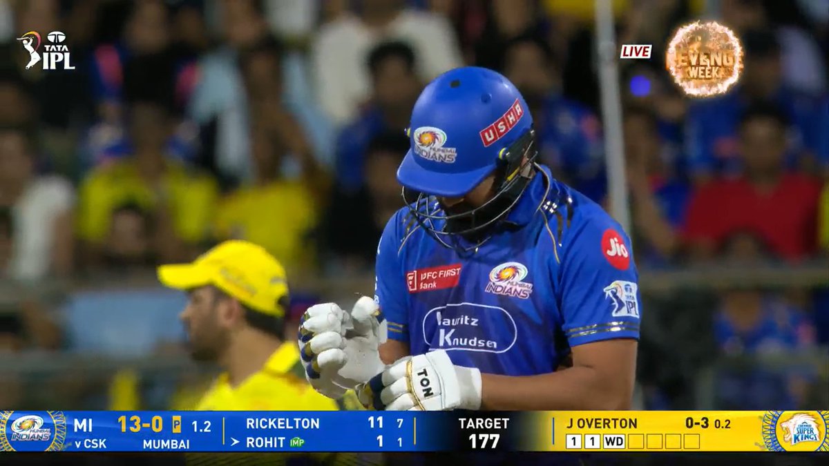 mufaddal_vohra's tweet photo. Massive 'Rohit, Rohit' and 'Mumbai Cha Raja, Rohit Sharma' chants at the Wankhede stadium. https://t.co/BkBzGgenrj