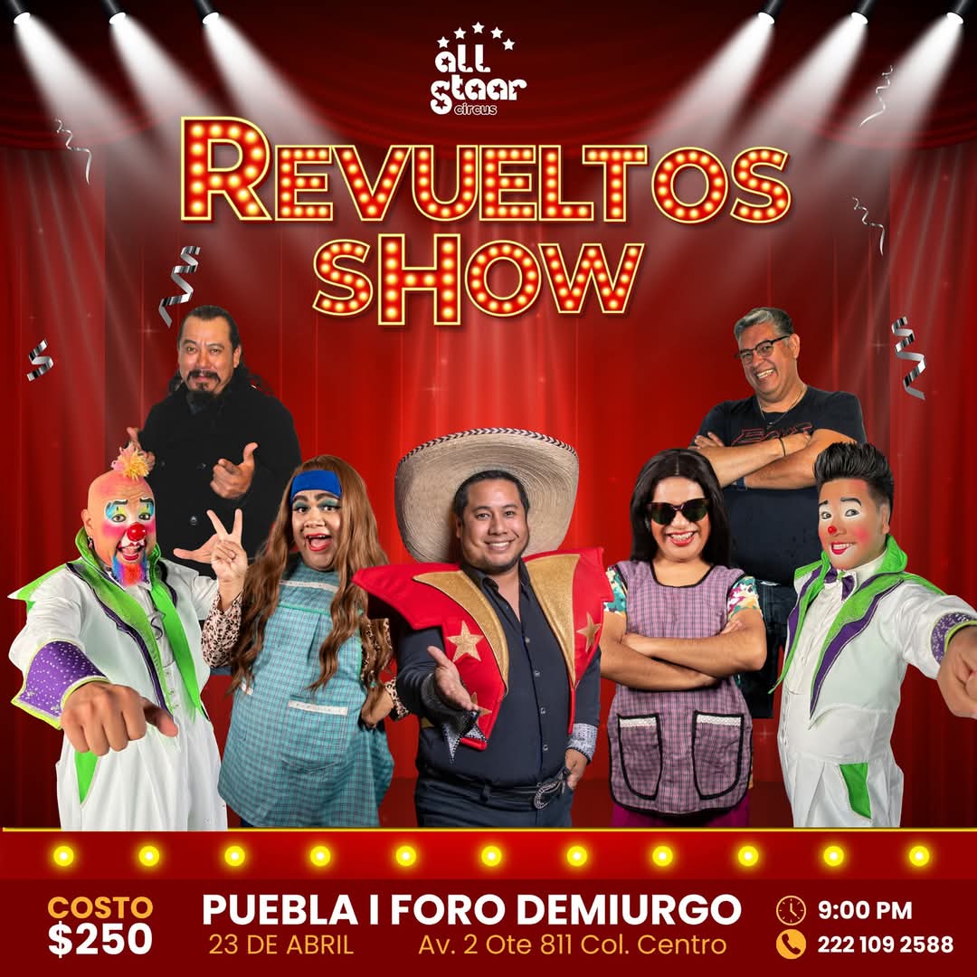 ¡UN SHOW ÚNICO E IRREPETIBLE! 🔥✨️

🗓️ Miércoles 23 de Abril.
📍  Demiurgo - Foro Cultural | Av. 2 Ote. 811 Col. Centro
⏰ Show 9:00 pm / Acceso 8:30 pm

➡️Adquiere tus entradasal whatsap 2221092588 📲

#LasConmadres #Comedia #Puebla #PelillosDeCuliacan #AllStaarCircusCenter