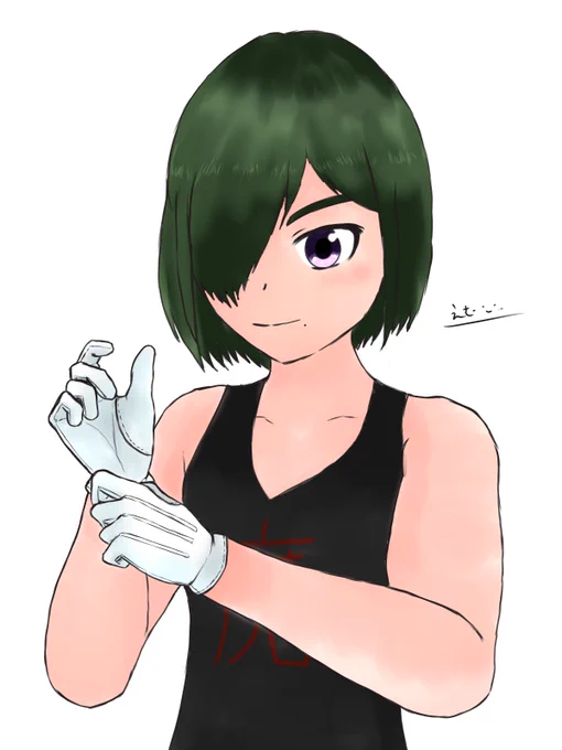 白手袋の練習がてらうちの代理・恵無ちゃんを#OC 