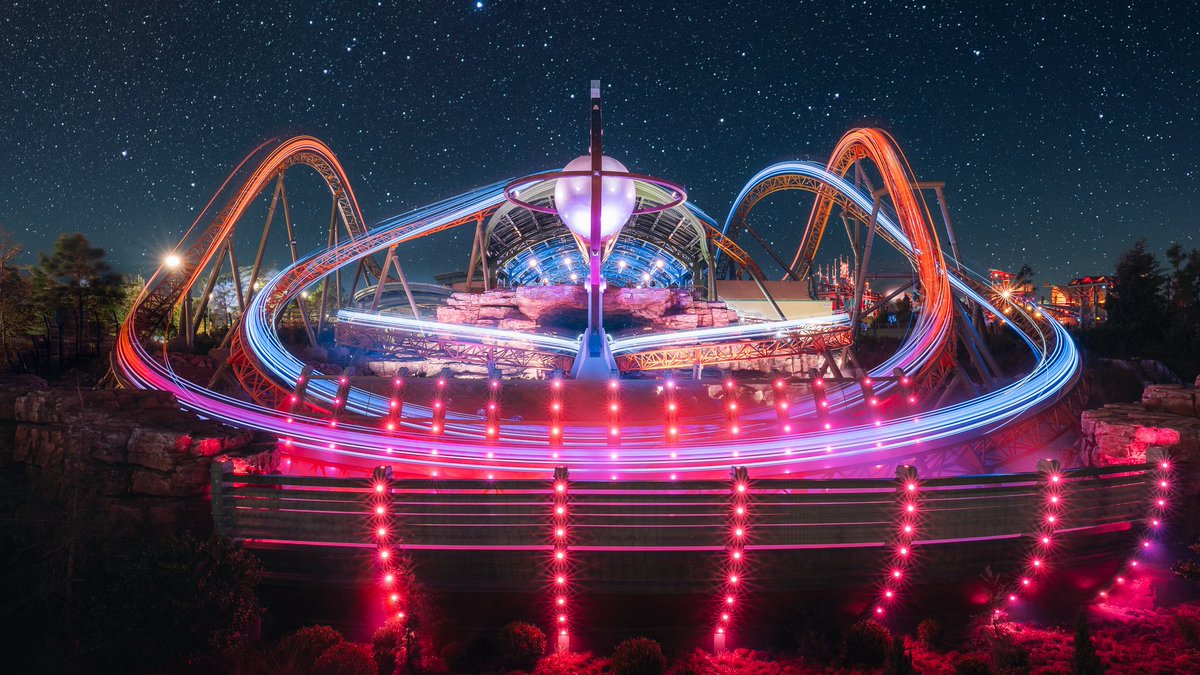 Stardust Racers long exposures at night, two with the normal (real) sky and two with stars that I captured in Utah because I think it looks neat and matches the theme
