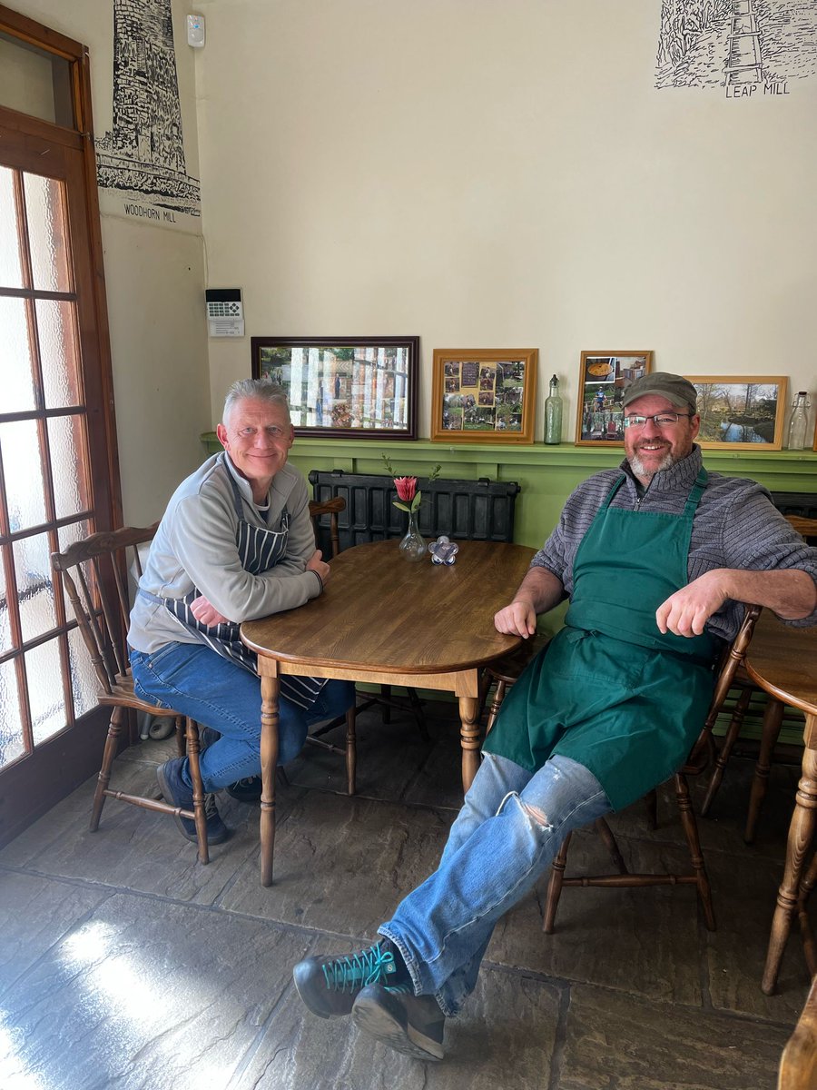 Huge thanks to everyone who came along and visited us today. We have some beautiful photos of Easter Day at the Mill from our volunteer John - and a rare snap of two of our trustees hard at work as they looked after our tea room today!