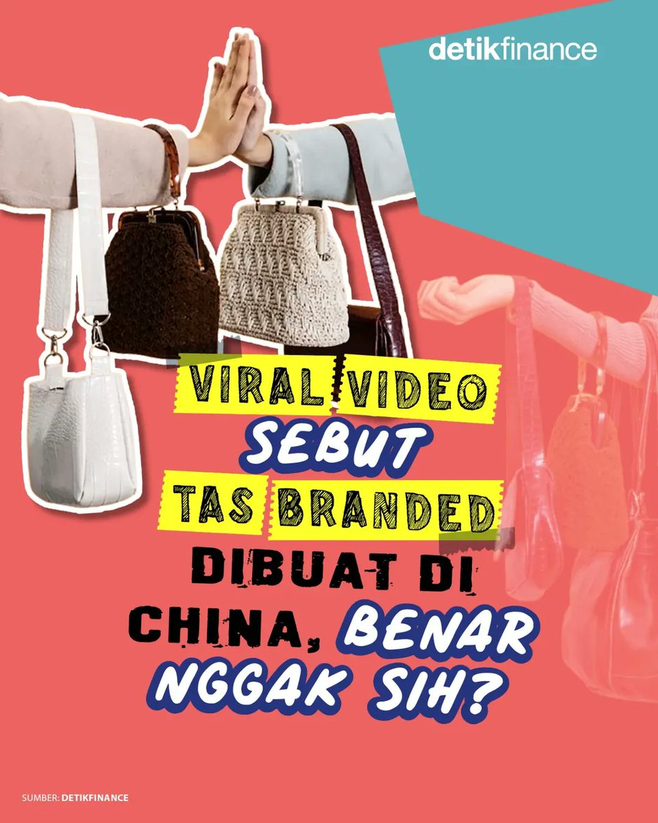 detikfinance's tweet photo. Viral video di media sosial yang mengklaim sederet tas branded hampir semuanya dibuat di China! π±
Hmm, bener nggak sih? Yuk simak penjelasannya. π€
#Viral #China #TasBranded #Branded #Tiktok #VideoViral #AS #Luxury https://t.co/5ch6Sb1UIP