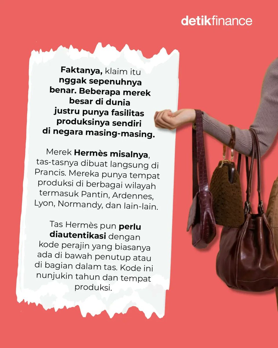 detikfinance's tweet photo. Viral video di media sosial yang mengklaim sederet tas branded hampir semuanya dibuat di China! π±
Hmm, bener nggak sih? Yuk simak penjelasannya. π€
#Viral #China #TasBranded #Branded #Tiktok #VideoViral #AS #Luxury https://t.co/5ch6Sb1UIP