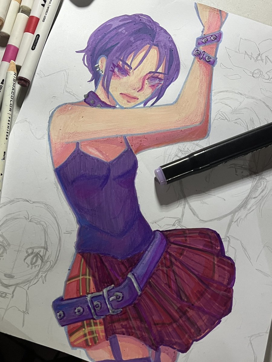 I swear i was planning on doing digital today but my acrylic markers came today i had no choice💔