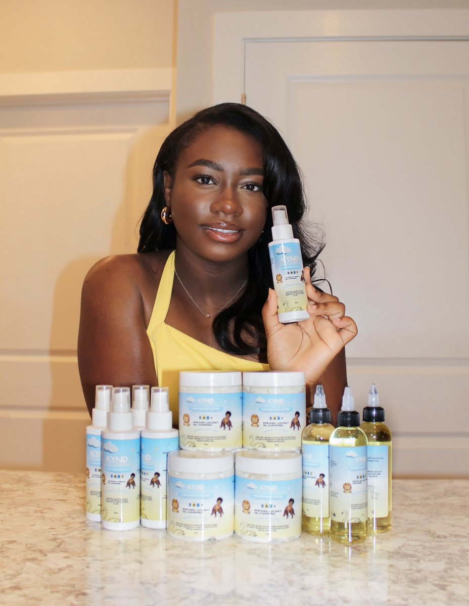 missjaylovely's tweet photo. I’m a mom &amp; esthetician that created an all natural skin &amp; haircare line dedicated to black &amp; brown children with eczema, psoriasis &amp; sensitive skin! Made with all natural ingredients!🩵🌼
Instagram: kyndorganics_

Shop at https://t.co/Yf7lVjAFjM https://t.co/OuQYxTH6CZ