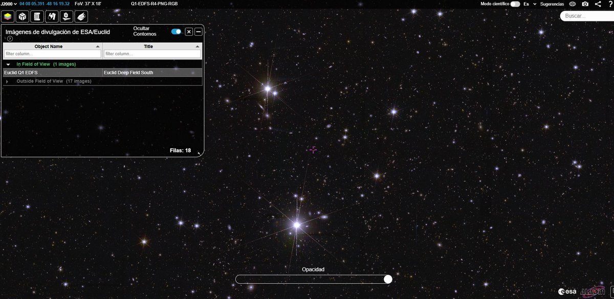 Aquí tenéis la aplicación de la misión Euclid de la <a href="/esa/">European Space Agency</a> donde podéis ver cientos de miles de galaxias.
Esperamos que os guste. 😊
 sky.esa.int/esasky/?target…