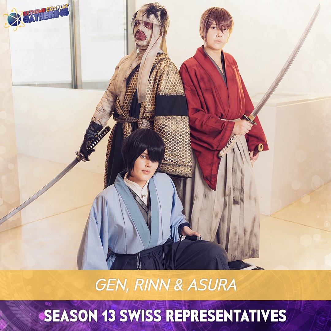 Congratulations to Gen , Rinn &amp; Asura (Rurouni Kenshin) selected this last we at <a href="/Polymanga/">Polymanga 18-21.4.2025 20 ans !</a> to represent Switzerland at the ECG Season 13 Finals! Next stop for them is going to at <a href="/japanexpo/">Japan Expo ⛩🗼</a> this July! See you soon~
pic: fox photography #ecgfinals #japanexpo #season13