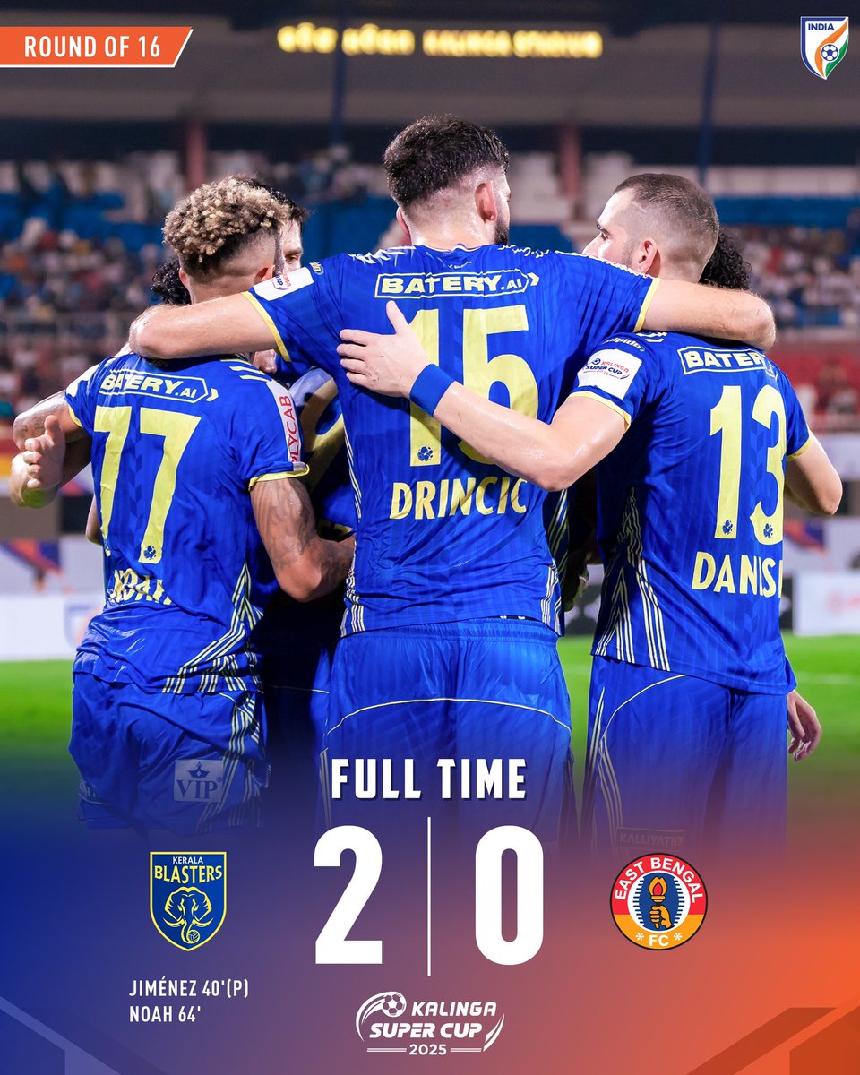 IndianFootball's tweet image. 🐘 @KeralaBlasters oust the defending champions on David Català’s coaching debut in India! 🟡🔵

#KBFCEBFC #KalingaSuperCup 🏆 #IndianFootball ⚽️