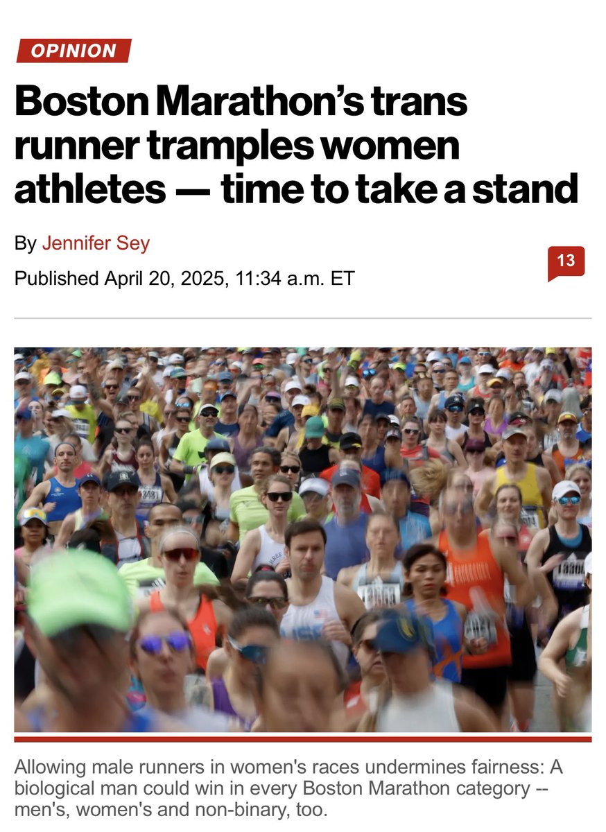 A man is eligible to win every Boston Marathon category — men’s, women’s and non-binary, too. No space is protected for women.