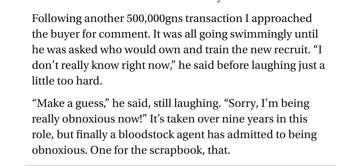 James Thomas (@jamesbthomas11) on Twitter photo Judgemental nerds, an openly obnoxious bloodstock agent and a run-in (and spelling lesson) with racing royalty. It could only happen during Craven week.
Had your fill of Easter eggs? Why not gorge on this week’s <a href="/rpbloodstock/">Racing Post Bloodstock</a> sales diary | bit.ly/3Rqg4eA Judgemental nerds, an openly obnoxious bloodstock agent and a run-in (and spelling lesson) with racing royalty. It could only happen during Craven week.
Had your fill of Easter eggs? Why not gorge on this week’s <a href="/rpbloodstock/">Racing Post Bloodstock</a> sales diary | bit.ly/3Rqg4eA