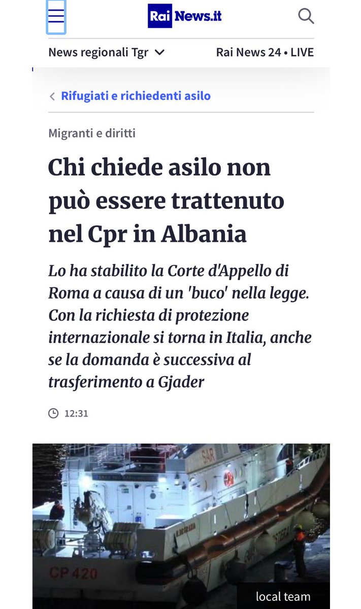 Frances99687883's tweet photo. Toh,un nuovo buco normativo nel protocollo Italia-#Albania sui #migranti! Chi l’avrebbe mai detto #CortedAppello #richiedentiasilo #FUN_ZIO_NE_RAN_NO https://t.co/WICjt660yd