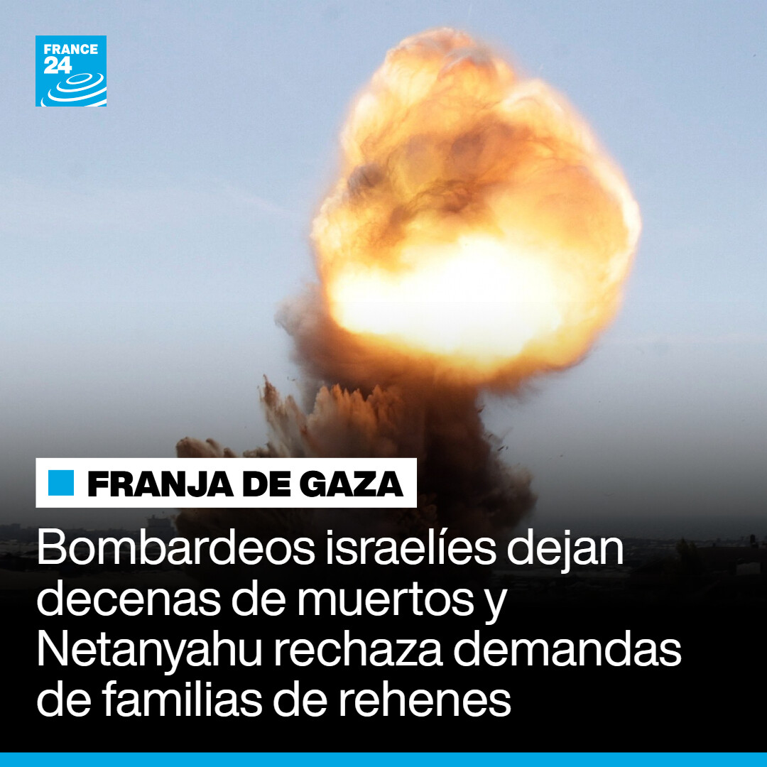France24_es's tweet image. La Franja de Gaza fue nuevamente blanco de intensos #bombardeos israelíes durante la madrugada del domingo ➡️ go.france24.com/39q