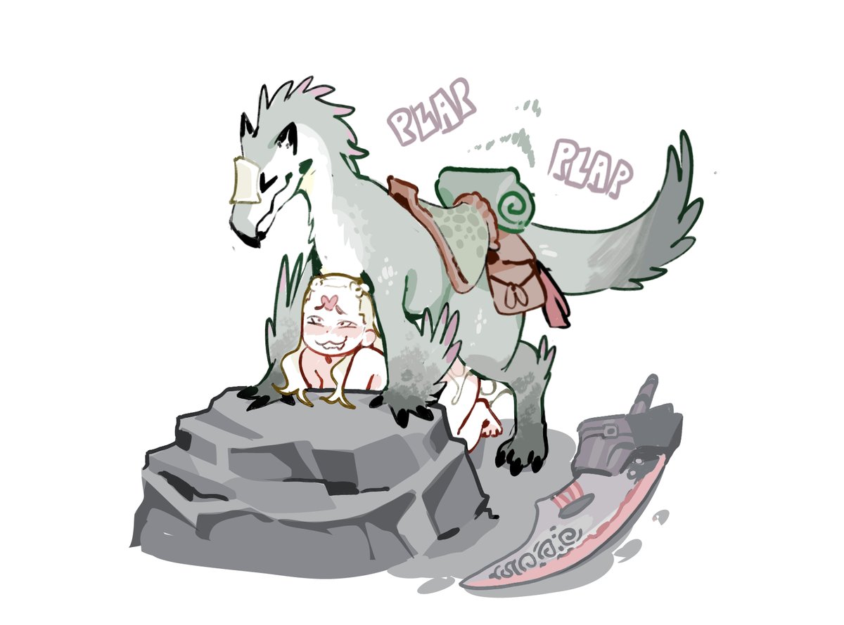 hungry_inco's tweet photo. (oc au) i guess it's true that hunters and seikret have a "special bond" 😌 https://t.co/642Ilr4RHx