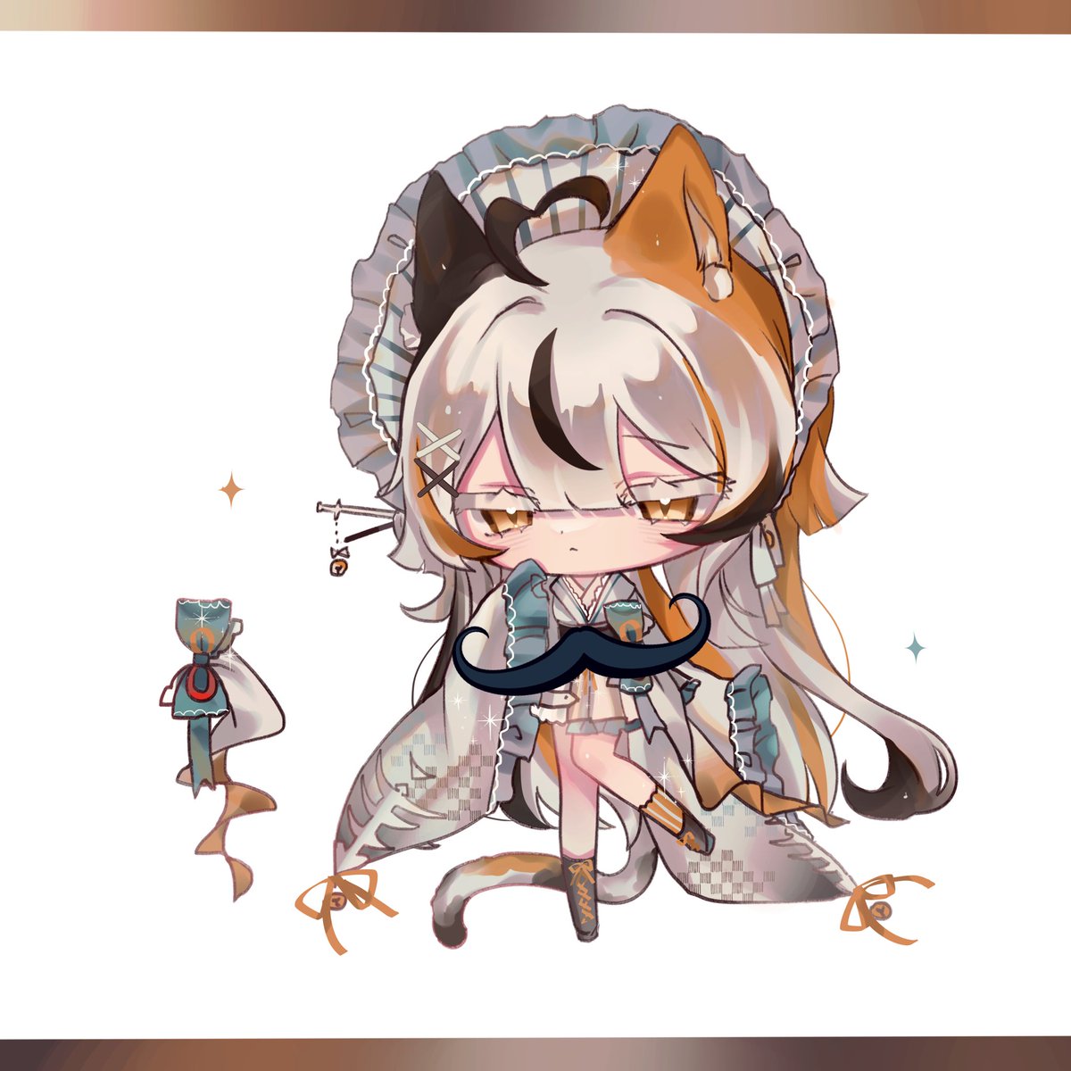 我喜提女兒ㄌ↖(^ω^)↗
繪師是八千（去FB找

對於她的敘述：

流浪三花喵 今年5歲 
目前還沒有正式名字
位於洞爺湖附近出沒
心思細膩且容易內耗的孩子
無口不確定是不是遺棄造成
對於之前的生活不願意開口
希望能夠慢慢打開她的內心

小花（暫）目前已在黑狐小姐名下
嘗試以一狐一喵的方式試運營