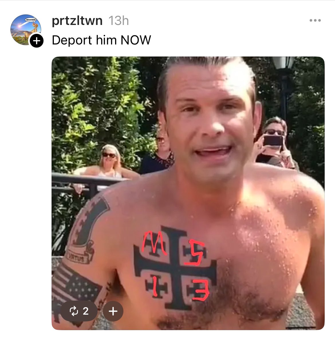 ArtCandee's tweet photo. Waiting on Pete Hegseth’s imminent deportation. https://t.co/rFrLWBHtSo
