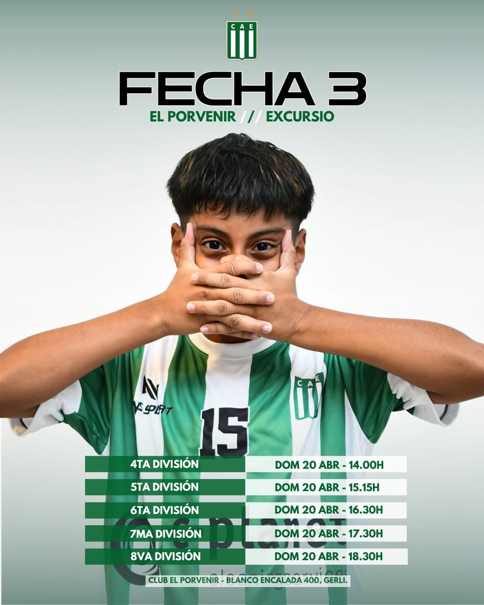 ⚽️🇳🇬 Hoy visitamos a El Porvenir por la fecha 3 de la Primera D del Futsal AFA.

➡️ Inferiores desde las 14.00h

¡VAMOS VERDE!

💚 #SomosExcursionistas
🤍 #ElFutsalDelBajoBelgrano