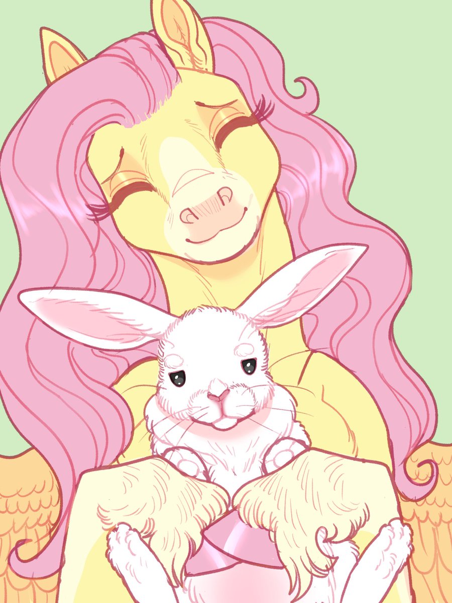 Happy Easter! Here's a quick Fluttershy (and Angel) 🐇🪺🦋 #mlp