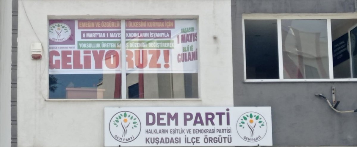 Emeğin Özgürlüğü ve Demokratik Toplum için 1 Mayıs'a! 1 Mayıs 2025 Perşembe, Saat 18:00'de Meteoroloji Kavşağında Buluşuyoruz! 

#DEMParti #Kuşadası #1Mayıs #Barış #Özgürlük #DemokratikToplum

<a href="/DEMGenelMerkezi/">DEM Parti</a> <a href="/kdnmclisi_aydn/">DEM AYDİN KADİN MECLİSİ</a> <a href="/ayd/">ayd</a>