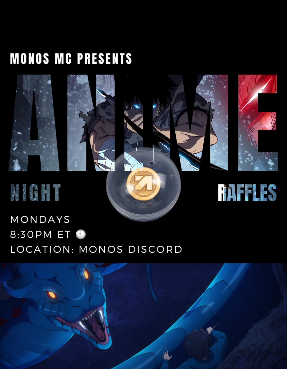 First of all, Happy Easter! ⛪️
—
Join us tomorrow in the <a href="/MonosMC/">MONOS META CLUB</a> discord for 
[ Anime Night ] 📺 

🎫 RSVP in the shop for your chance to win 2 prizes ending this week! 🎁 
—
Have a blessed Easter Sunday. ✌🏽