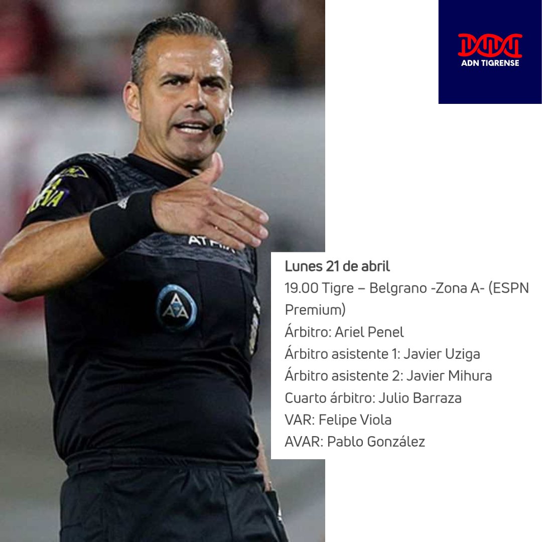 adn_tigrense's tweet photo. #Tigre terna arbitral para el partido de mañana vs Belgrano de Córdoba https://t.co/ZMBp5OPT5O