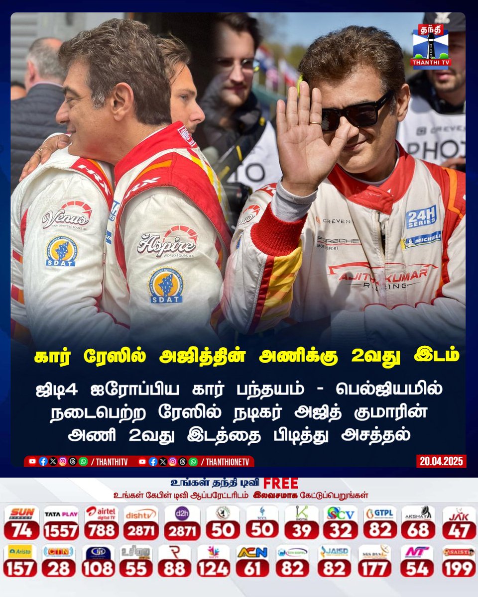 Ajithlayalfans's tweet image. Thala Ajith 💥 
Once again winner AK 🇮🇳 
#Ajithkumar 
#ajithkumaracing