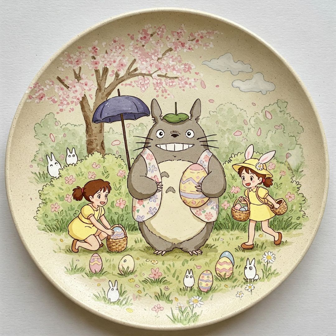 haruware_studio's tweet photo. 🐣 Totoro Easter Plates – Pure Ghibli Happiness! 🐣
#GhibliVibes #TotoroLove #HandmadeCeramics #SpringSale #StudioGhibli #MyNeighbourTotoro #TotoroEaster #GhibliFan #EasterDecor #AnimeArt https://t.co/gpegxdMVv1