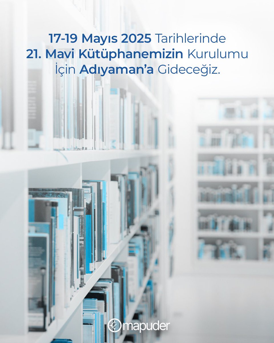 21. Mavi Kütüphanemizin kurulumu için Adıyaman’ın Besni ilçesindeki Necip Fazıl Kısakürek Ortaokulu’na gideceğiz. Öğrencilerimize daha iyi bir okuma alanı sunmanın heyecanını paylaşıyoruz.

#mapuder
#mavipusula
#mavikütüphane
#mapuderetkisi