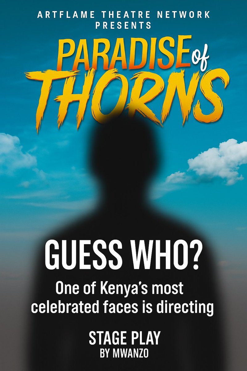 afeinc's tweet photo. ‘A mystery unfolds...
One of Kenya’s most celebrated faces is taking the Director’s seat for Paradise of Thorns!
He’s been on your screens, your stages, and now… he’s behind the scenes.
Can you guess who it might be?
Stay tuned for the BIG reveal (and a chance to win free ticket https://t.co/NJlp8mZO5e
