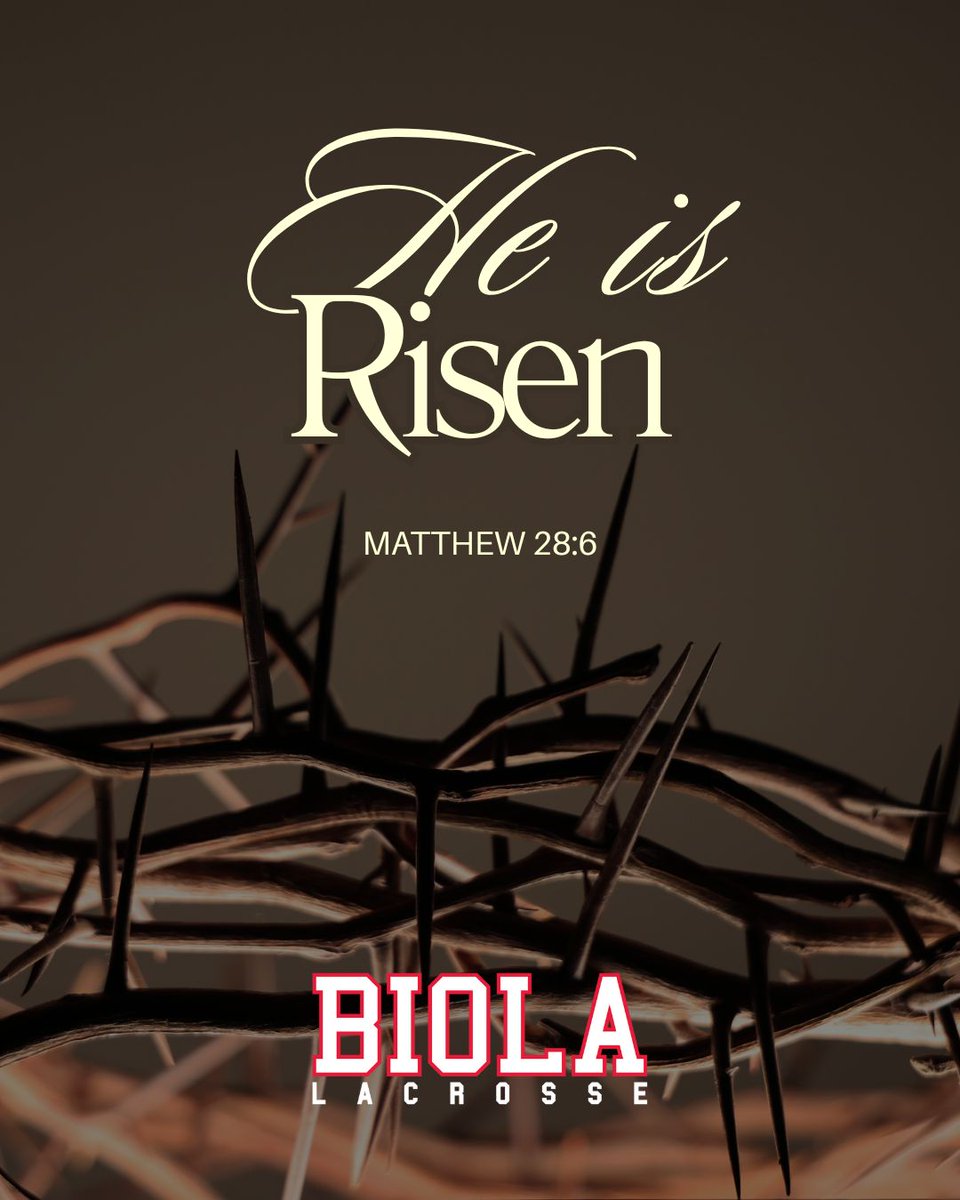 BiolaLacrosse's tweet photo. "He is not here; he has risen, just as he said. Come and see the place where he lay." - Matthew 28:6 https://t.co/N7qbdJQy1Y
