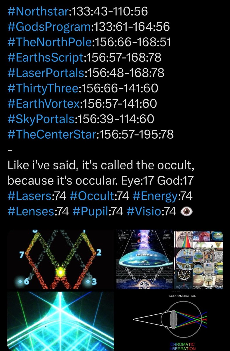Arithmancism's tweet photo. This your #PrimeSource:142:61 or Prime Creator? Genuine question.
#DigitalContainings:187:88-²⁹⁹:¹¹⁰
#SimulatingRealities:²²³:⁸⁸-²⁹⁰:¹²⁸
#LowerPlanesEnergy:214:⁸⁸-²⁴⁵:⁸³
#TitanAsTheCreatorGod:²²³:⁸⁸-³¹⁷
#TheSimulatorCreator:241:88-272
#GodSourcedComputers:241:88.
#CreatedTheSimulations:241:88.
#ObservingPerfections:²⁴¹:¹⁰⁶-²⁹⁹
#AeonsShadowGodTitan:214:79.
#CRONOSOFTHETITANIC:214:88
#ARCHITUREABOVEUSALL:²⁴¹:⁸⁸
#TheFatherOfAllCreation:241:106
#Eye:³⁵:¹⁷ #God:¹⁷:²⁶ #Look:⁵³:¹⁷