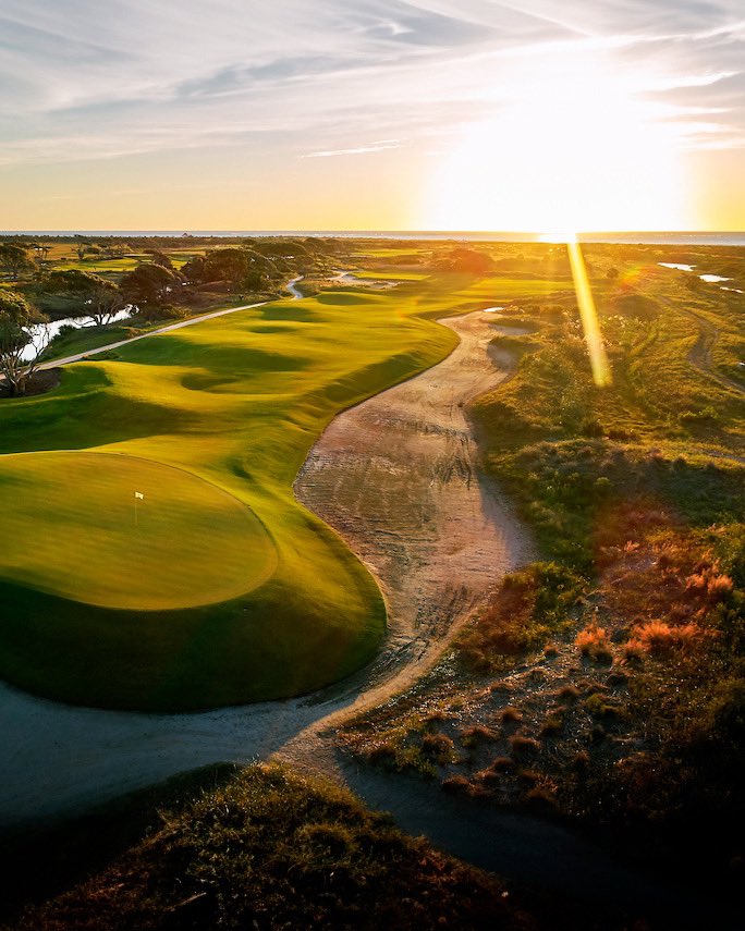 PGA's tweet image. Feels like a good time for an Ocean Course sunrise post 🌅 

Home to the 1991 Ryder Cup, 2012, ‘21 &amp;amp; ‘31 PGA Championships, Kiawah’s Ocean Course is one of Pete Dye’s signature designs, combining oceanside beauty &amp;amp; windswept brawn for 18 unforgettable holes.

#EscapeToGolf