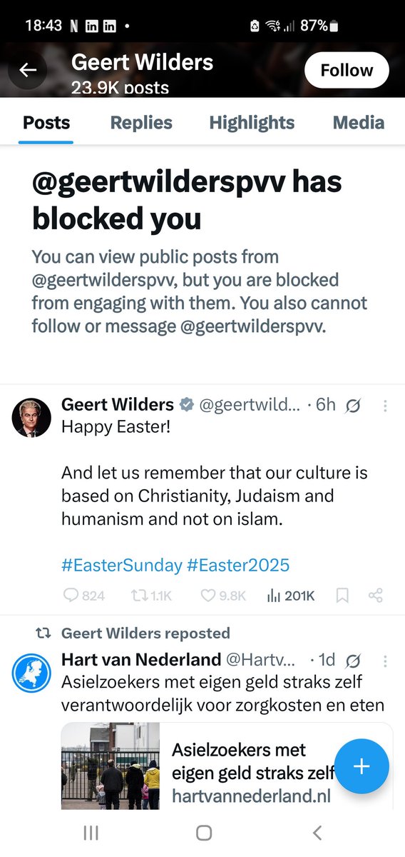 SiccoVanHoegee's tweet photo. Wilders heeft een obsessie voor moslims, terwijl zij onze familie, vrienden, buren, collega's en medenederlanders zijn. Toon wat moed en stop met die moslimhaat! https://t.co/OHSGaNhdqO