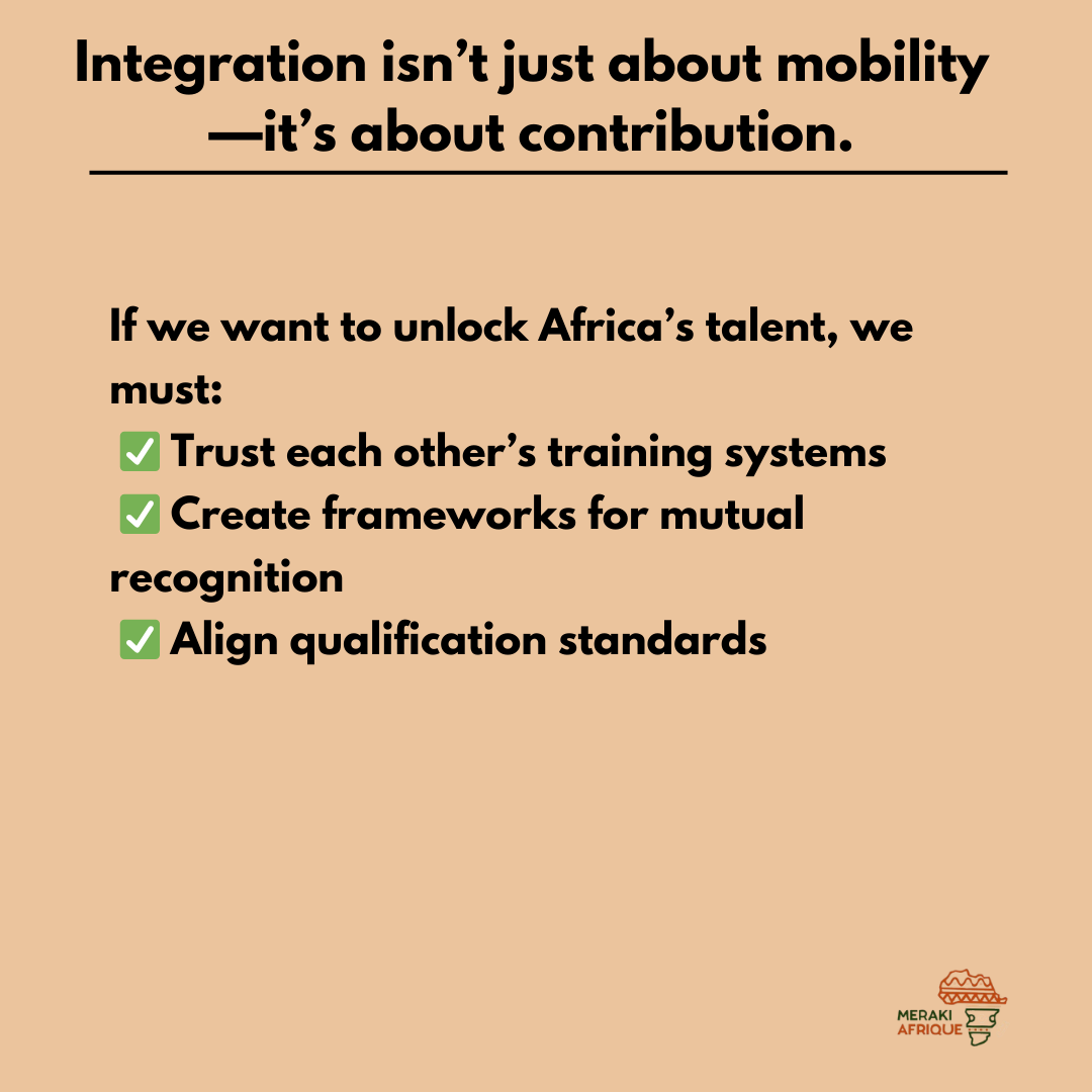 MerakiAfrique's tweet photo. You can open borders.
But if people arrive and still can’t work, have we really moved forward?
The AU Free Movement Protocol must go hand-in-hand with systems that recognize skills across borders.

It’s not just about where we can go, but what we can do when we get there. https://t.co/elAMcTdJzd