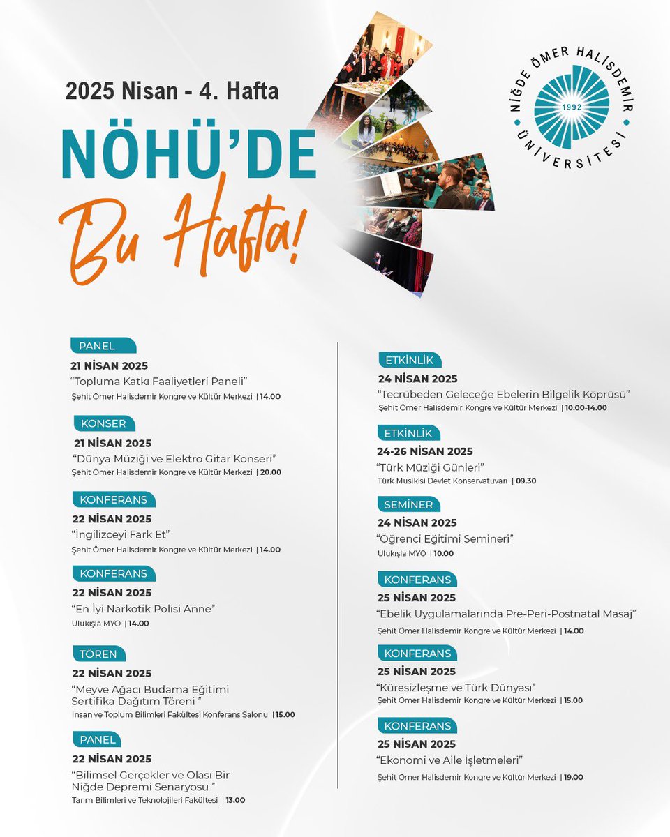 Niğde Ömer Halisdemir Üniversitesi (@nohuniversitesi) on Twitter photo NÖHÜ'de Dolu Dolu Bir Hafta Bizi Bekliyor!🥳🙋🏻♂️
📌Tüm öğrencilerimizi, personelimizi ve hemşehrilerimizi bekleriz🤗 
🗨️🎤🎶👨👩👧👦🎸🌍
#NÖHÜ
#Niğde
👇🏻👇🏻👇🏻 NÖHÜ'de Dolu Dolu Bir Hafta Bizi Bekliyor!🥳🙋🏻♂️
📌Tüm öğrencilerimizi, personelimizi ve hemşehrilerimizi bekleriz🤗 
🗨️🎤🎶👨👩👧👦🎸🌍
#NÖHÜ
#Niğde
👇🏻👇🏻👇🏻