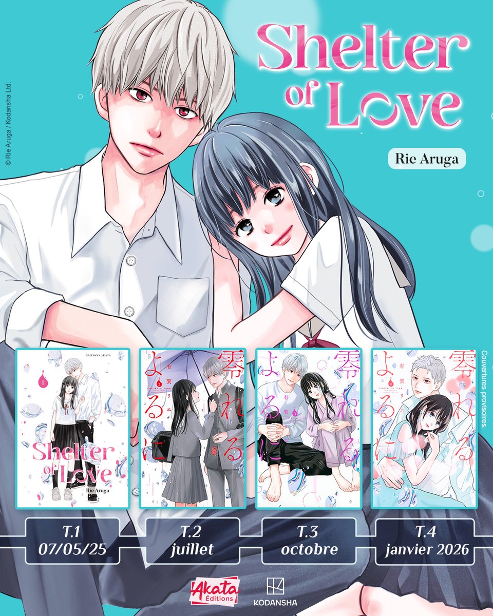 AKATAmanga's tweet photo. 🫧 SHELTER OF LOVE 🫧
Alors que la sortie du tome 1 est prévue pour mai, nous vous dévoilons dès maintenant le rythme auquel vous pourrez retrouver Yoru et Tenjaku ! On se réjouit tellement de retrouver Rie Aruga, en français, et vous ? 🥰 https://t.co/reqEjacm7w