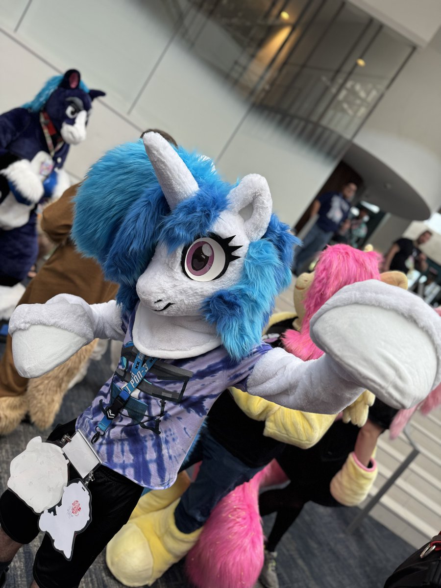 Summer_Rine_21's tweet photo. Wow, what a great turnout! So many wonderful fursuiters at Babscon! 
(1/2) https://t.co/fvxqqjdMSt