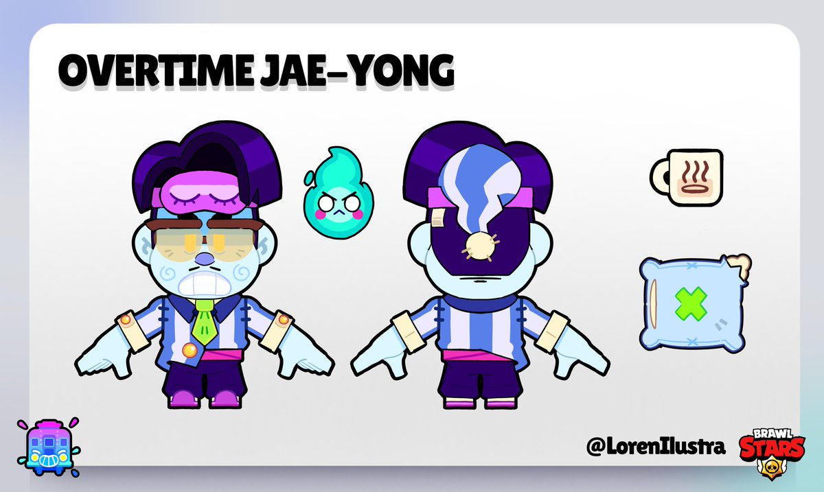 Overtime Jae-Yong 🧳👻
- Skin Concept

Jae-Yong is taking a train to go to work, even in the afterlife. At least he can take a bit of a rest on the way!

#BrawlStars #BrawlStarsArt #BrawlTalk