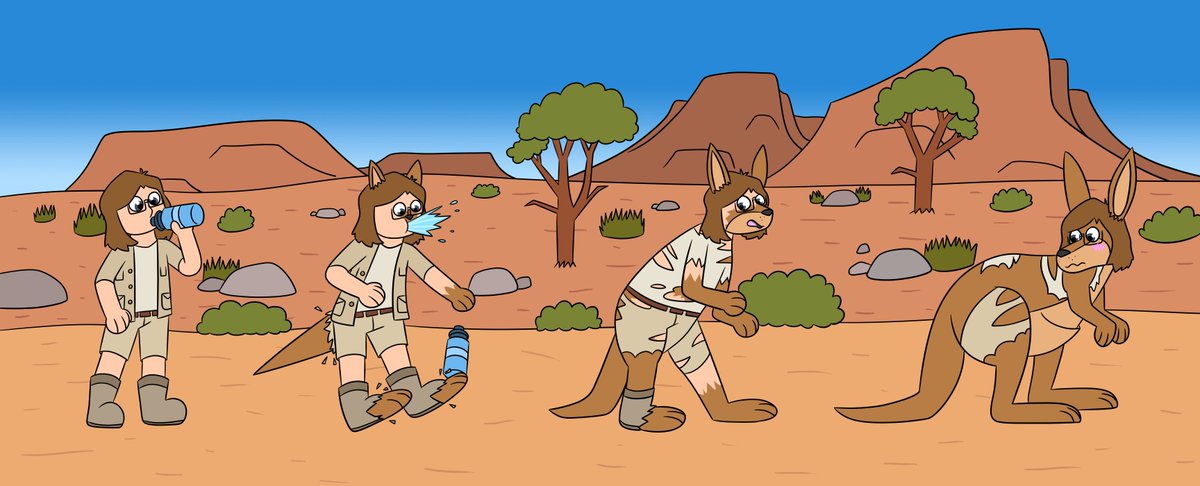 Art trade for @GuyyBullhorn!

Trust me, this kangaroo shape will make the trip easier!

#TFEveryday #Transfur