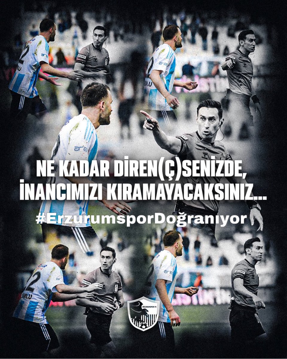 Onuruyla mücadele eden Erzurumspor dizayn edilmiş bir lig için tetikçi hakemler tarafından katlediliyor. Bu kıyıma sessiz kalma!
Şehrinin yanında ol! 

#ErzurumsporDoğranıyor