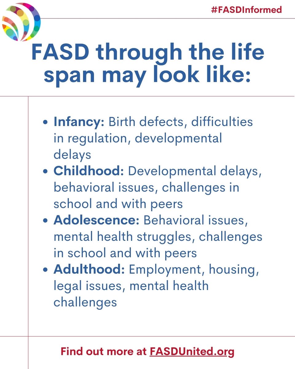 FASDUnited's tweet photo. #FASD affects individuals through the lifespan: Explore resources at https://t.co/RDoNRX0BUC
#FASDAwareness #FASDCommunity #FamilySupport #LifelongImpact #MentalHealth #Neurodiversity https://t.co/RjqKShQ1iN
