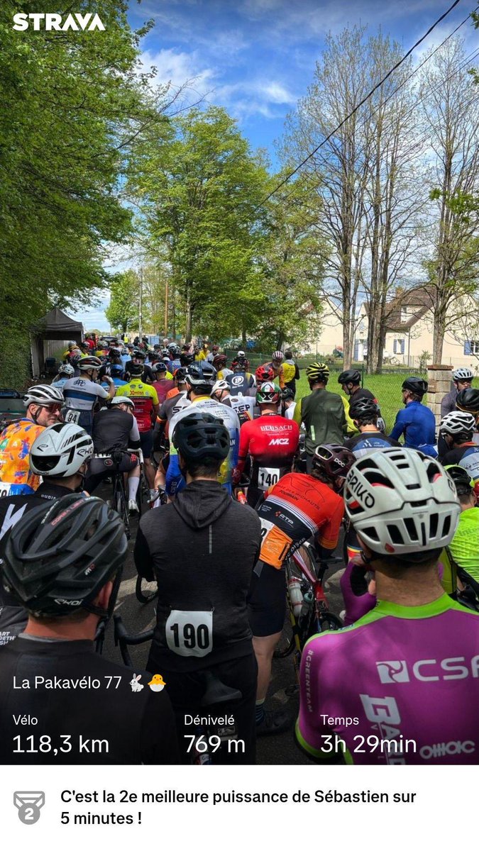 Sebast_Robin's tweet photo. On représente la Team #Defitborg4.0 🧢
Cyclosportive La Pakavelo 77 🐇🐣
Crevaison à 300m de la ligne 🏁 Terminé à pieds 😭
Lieu: Seine et Marne Sud🇫🇷
Distance : 119kms
Chrono: 3h29 ⏱️
Avg : 34,4km/h 🚀
Bonus 180m by @alias_elnino 🫡
@DEFITofficial #move2earn $Defit @Strava https://t.co/jiTLk6FCWw