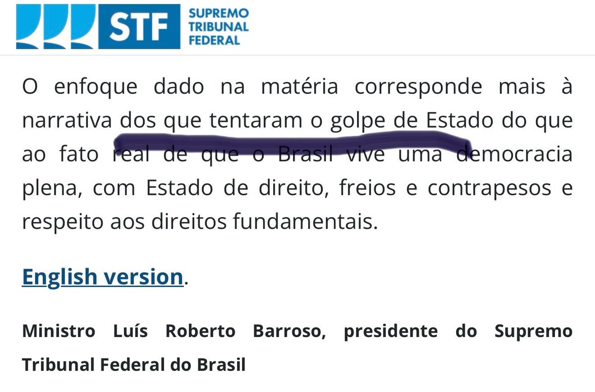🚨Afirmar que não disse o que disse é grave, mas, juridicamente, o mais grave é a Nota Oficial do STF dizer que houve os que “tentaram o golpe”

Uma Corte que formalmente afirma ter havido tentativa de golpe não pode seguir julgando se houve ou não tentativa de golpe no país