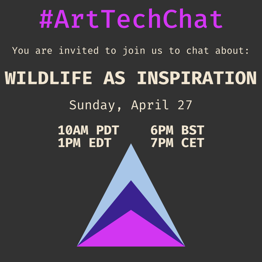 ArtTechChat's tweet image. Thanks, pals! That&apos;s it for today.

Next week&apos;s topic is: Wildlife as Inspiration.

Follow #ArtTechChat and #ArtTechChatDaily for more during the week.