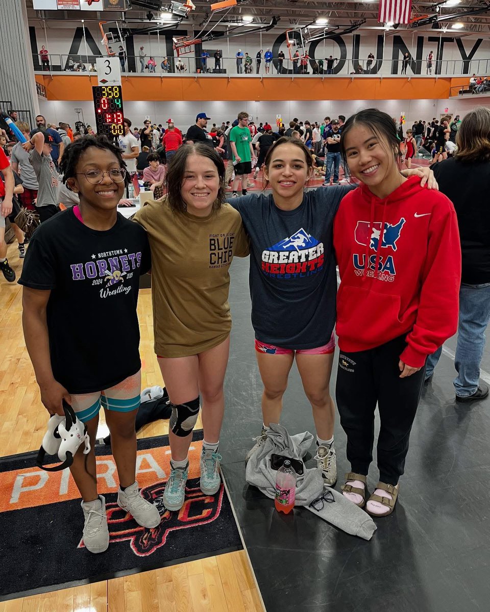 2025 Fight or Flight

Freestyle Results 
100lbs Juliana Tice 2nd place🥈
105lbs Alissa Chanda 2nd place🥈
-Beat a MO state placer and a KS state finalist 
115lbs Elena Moore 3rd place🥉 

Greco Results
100-105 Juliana Tice 1st place🥇
100-105 Alissa Chanda 3rd place🥉
