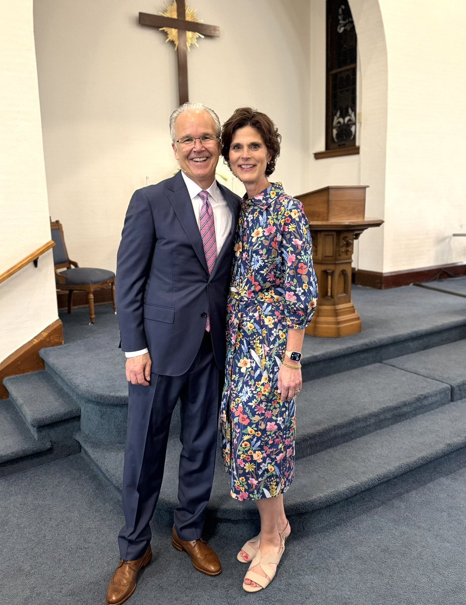 ChrisBrauns's tweet image. He is risen! Happy Easter from Jamie and me and the Red Brick Church.