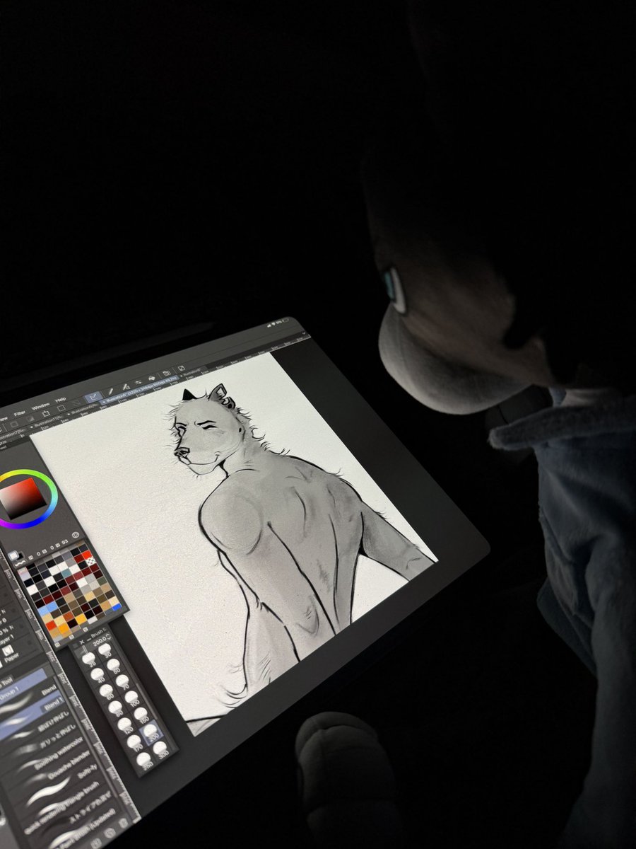 watching me draw his boyfriend