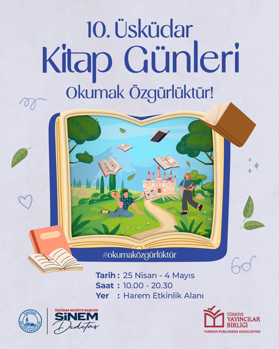 10. Üsküdar Kitap Günleri 25 Nisan’da başlıyor!

Türkiye Yayıncılar Birliği ve Üsküdar Belediyesi iş birliğiyle düzenlenen fuar, 4 Mayıs’a kadar sürecek. Biz de bağımsız standımızla fuarda olacağız. Okurlarımızı bekleriz. 😊