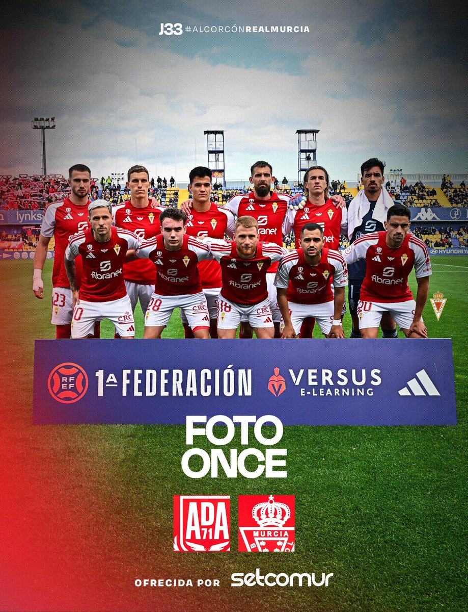 realmurciacfsad's tweet photo. J33 | 📸 ❤️🤍 𝗙𝗢𝗧𝗢 𝗢𝗡𝗖𝗘 ofrecida por @Setcomur_S_L 
#AlcorcónRealMurcia https://t.co/VauvuhgG4h